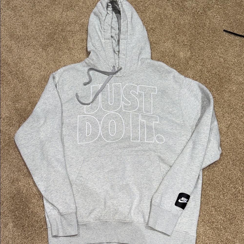Nike Light Gray 'Just Do It' Men's Hoodie